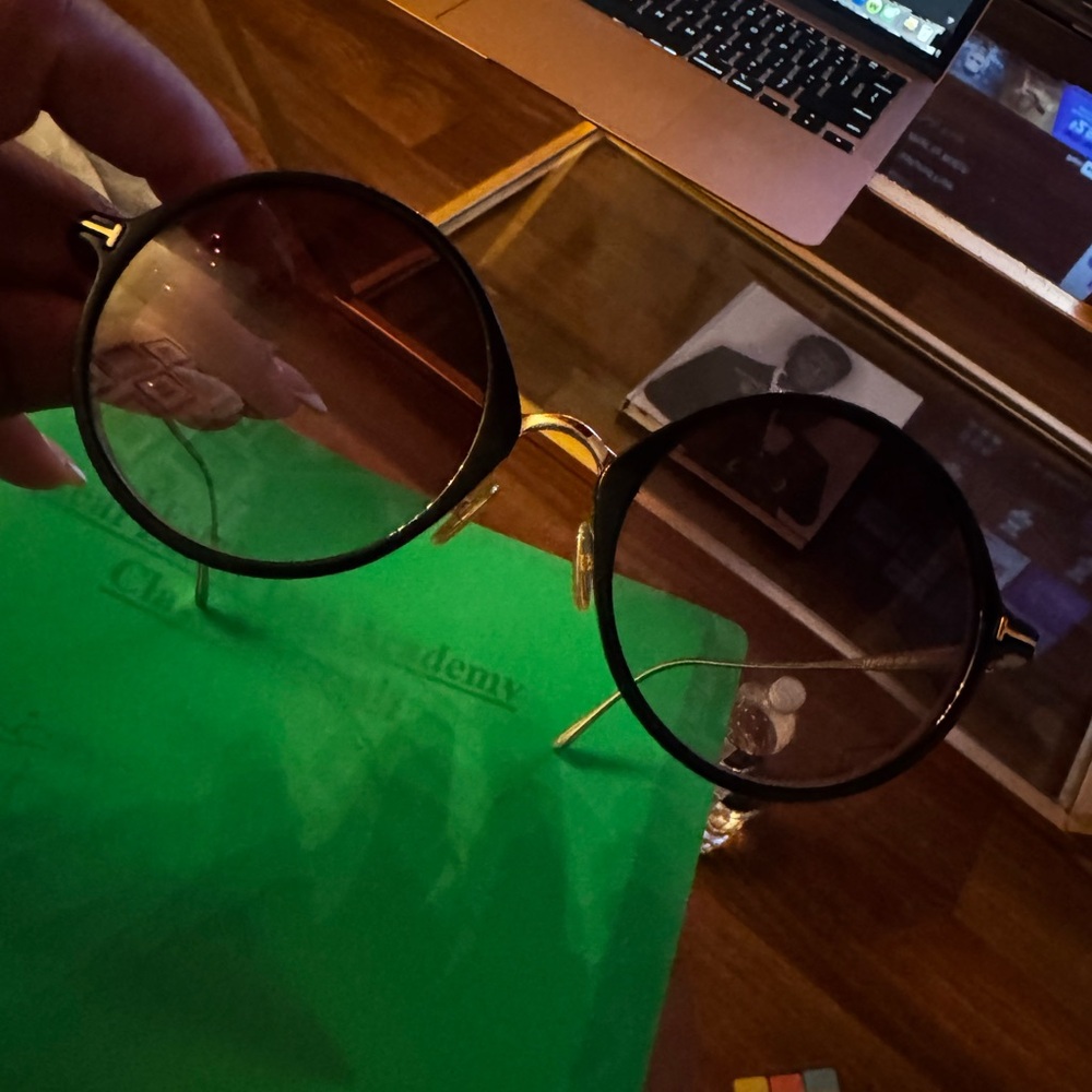 Tom Ford Black Frame eyeglasses with smokey gradient tint